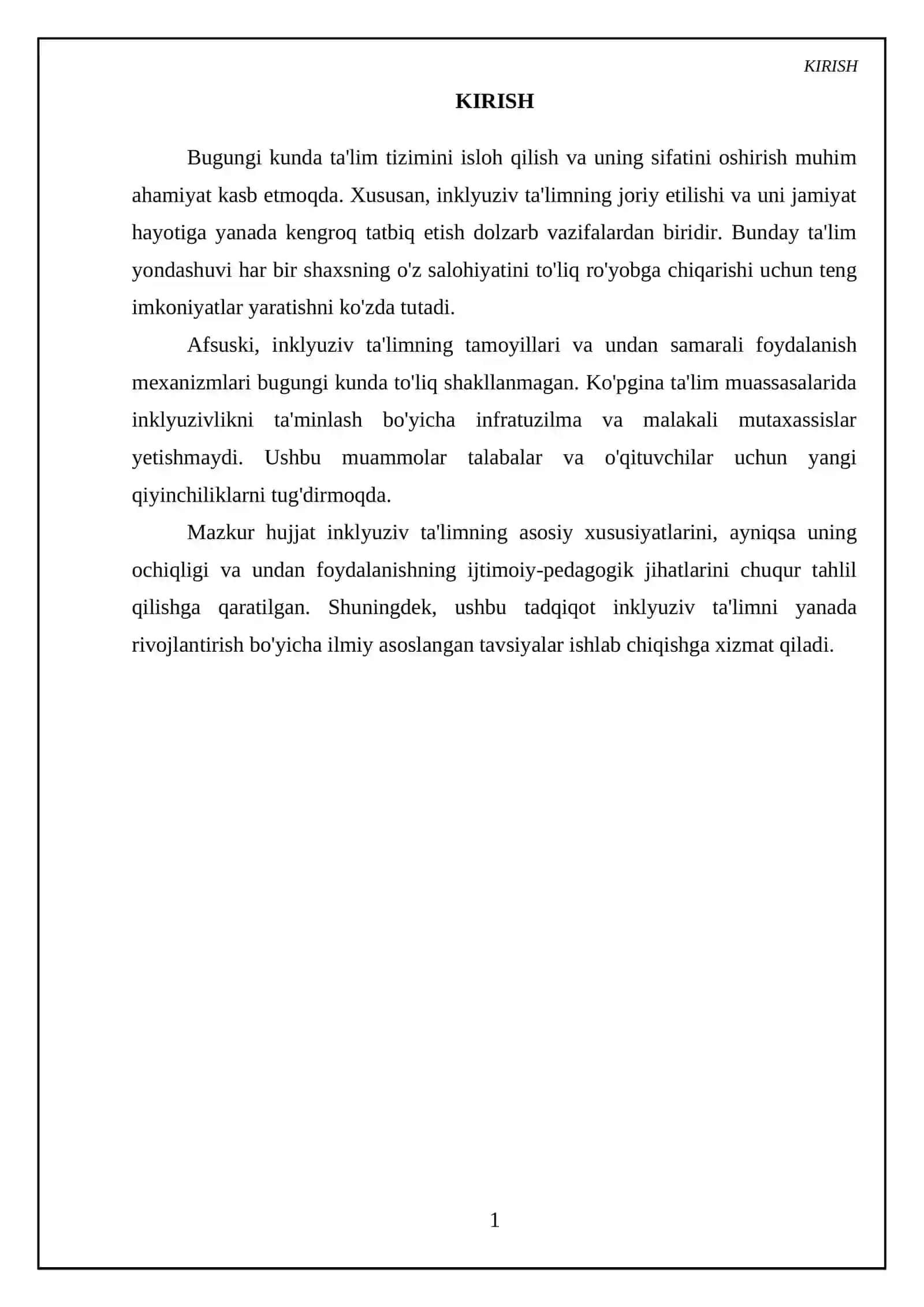 Inklyuziv ta'limning xususiyatlari ochiqligi va undan foydalanish 3