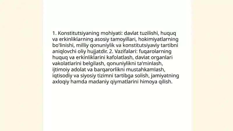 Konsitutsiya -huquqiy davlat va baxtiyor jamiyat poydevori 3