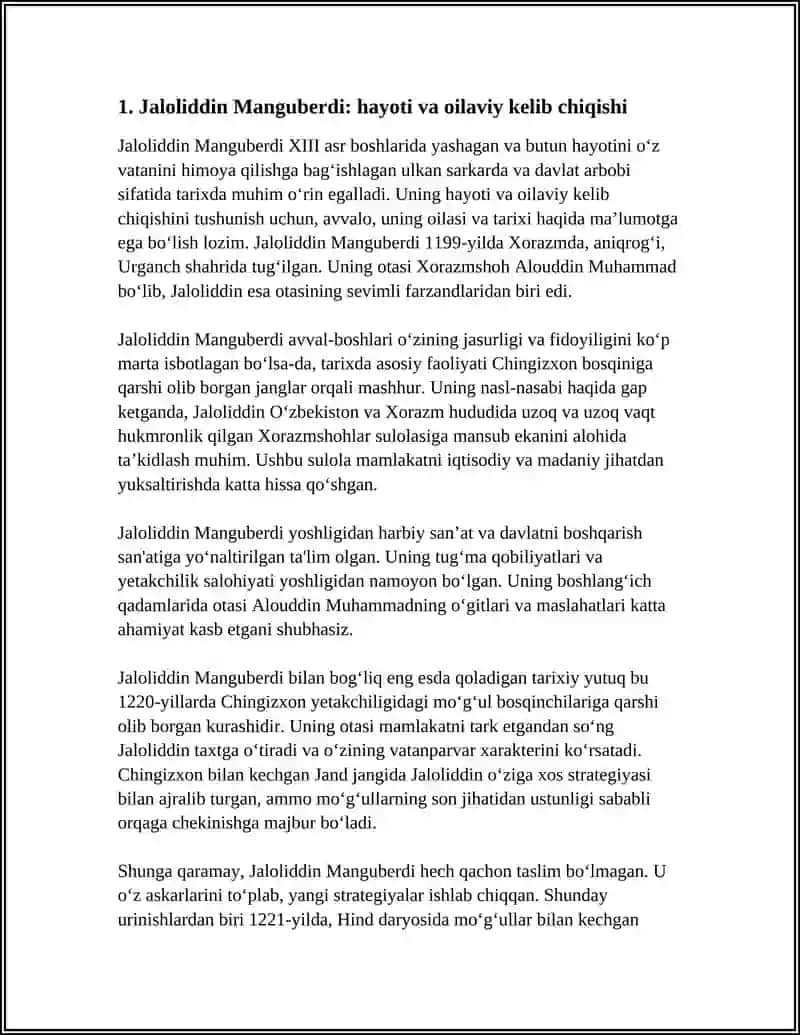 JALOLIDDIN MANGUBERDI - VATAN HIMOYACHISI 3