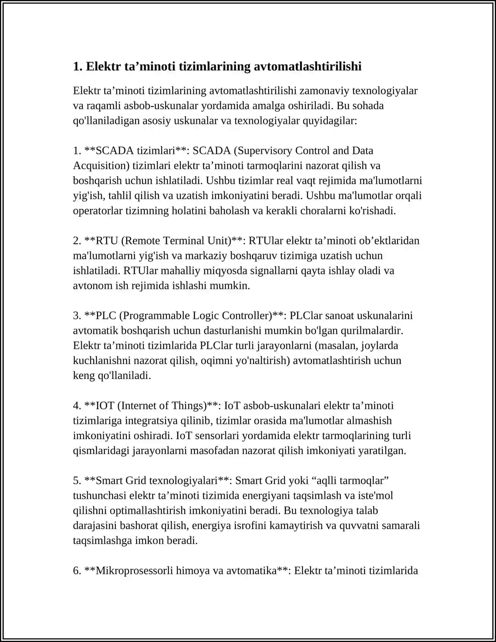 ELEKTR TA'MINOTI BOSHQARISHNING AVTOMATLASHTIRILGAN TIZIMLARINI ISTIQBOLLARI 3