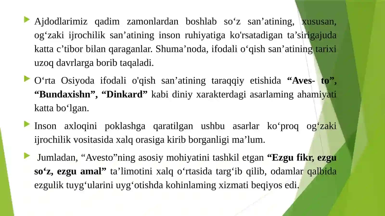 “Ifodali o’qish” FANIDAN TAQDIMOT 3