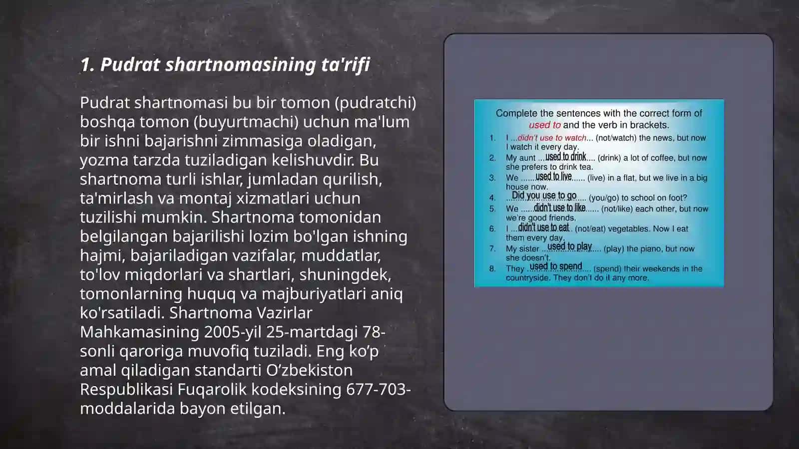 Pudrat shartnomasining oʻziga hos xususiyatlari 3