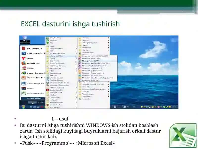 Jadval redaktorlardan iqtisodiy masalalarni yechish jarayonida foydalanish. 3