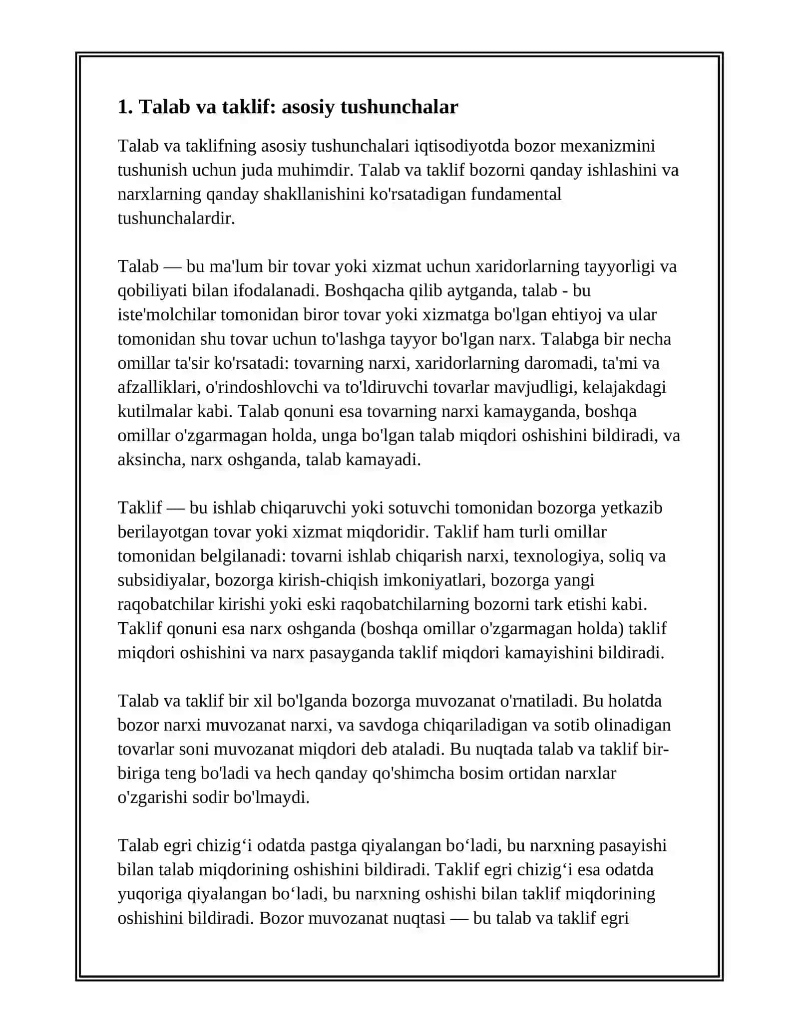 TALAB VA TAKLIF MUVOZANATI 3