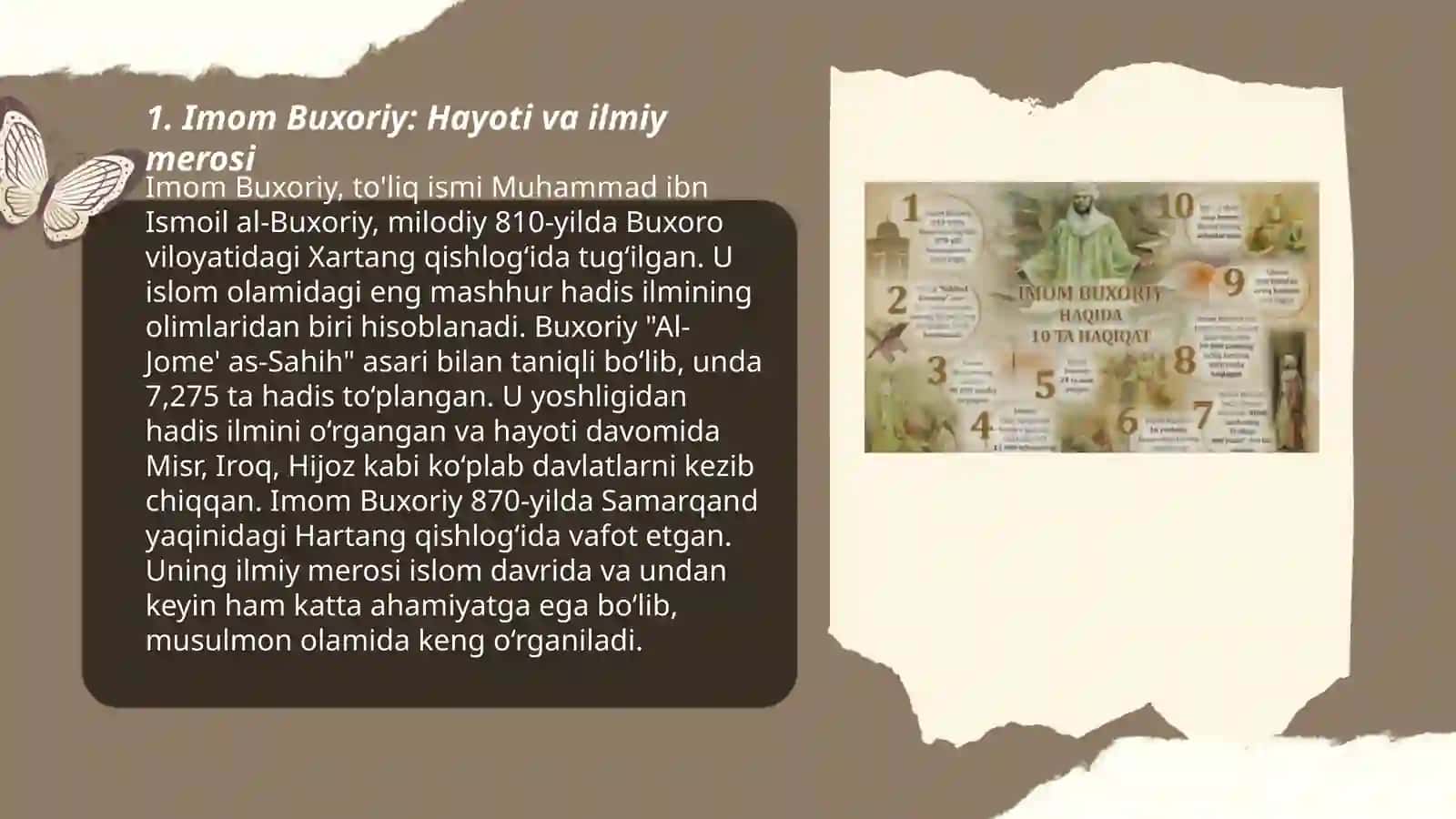IMOM BUXORIY VA IMOM TERMIZIYNING HADIS ILIMINING QO'SHGAN HISSASI 3