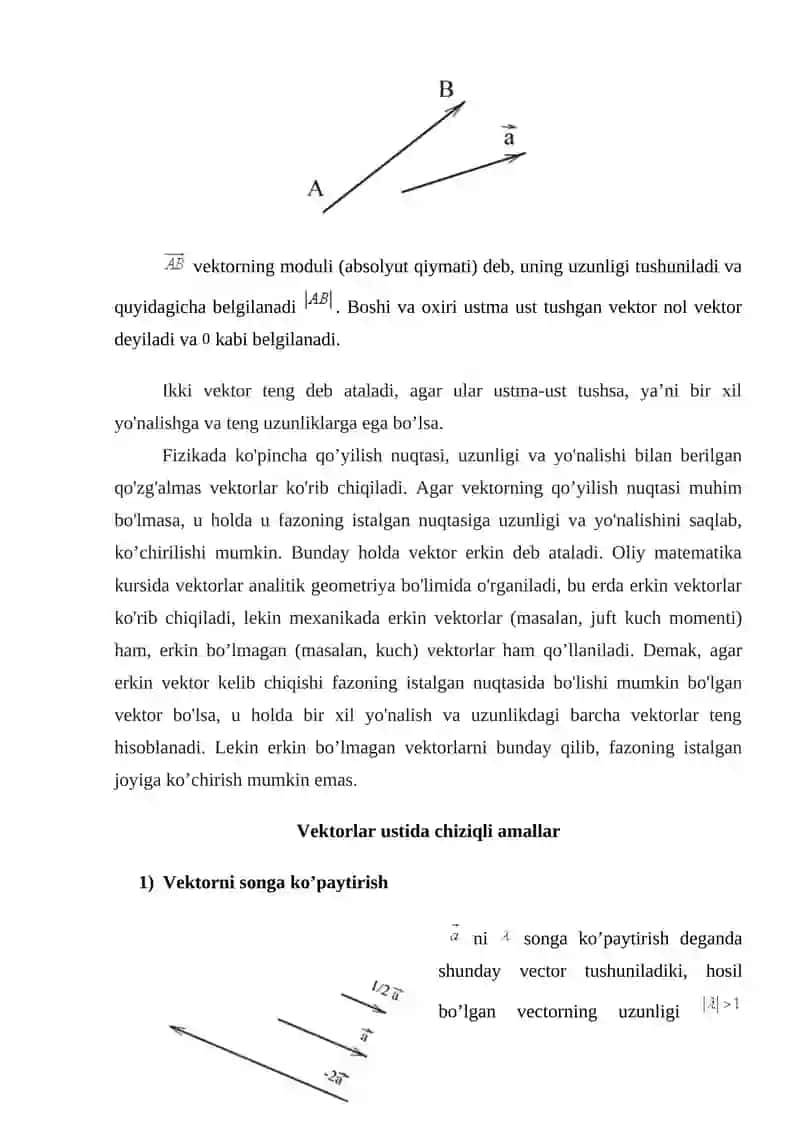 VEKTORLAR HAQIDA ASOSIY TUSHUNCHALAR 3