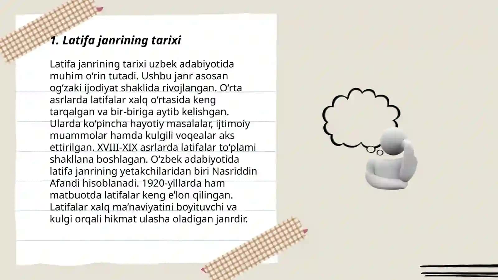Latifa, lof, askiya janrlar bo'yicha taqdimot tayyorlash 3
