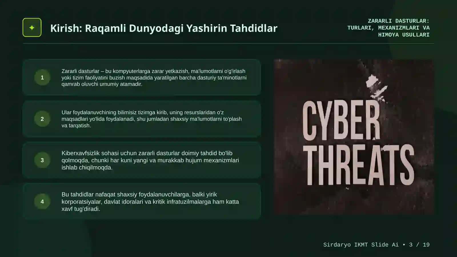 Zararli Dasturlar: Kiberxavfsizlikning Dolzarb Muammosi 3
