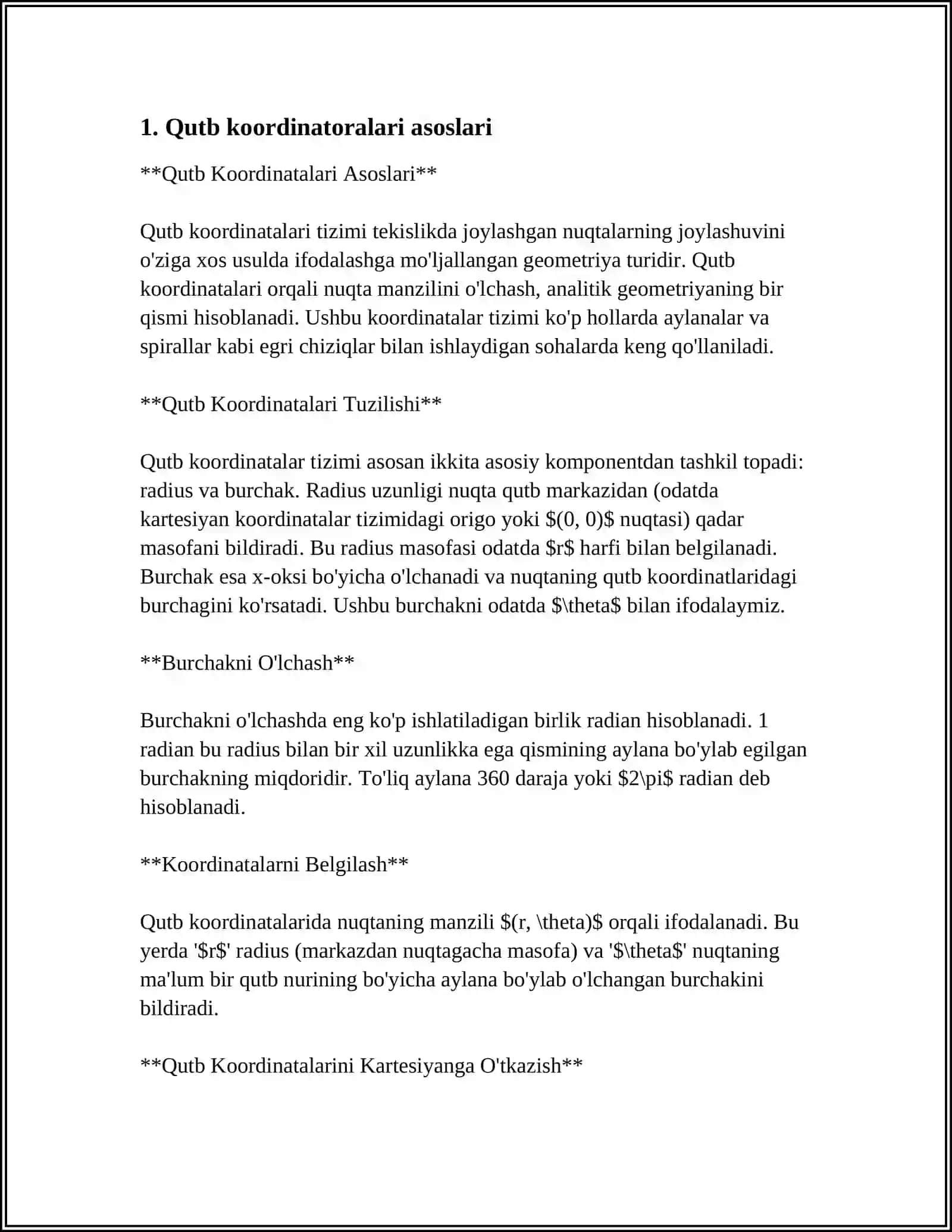 QUTIB SLINDRK VA SFERIK KOORDINATALAR SISTEMASI 3