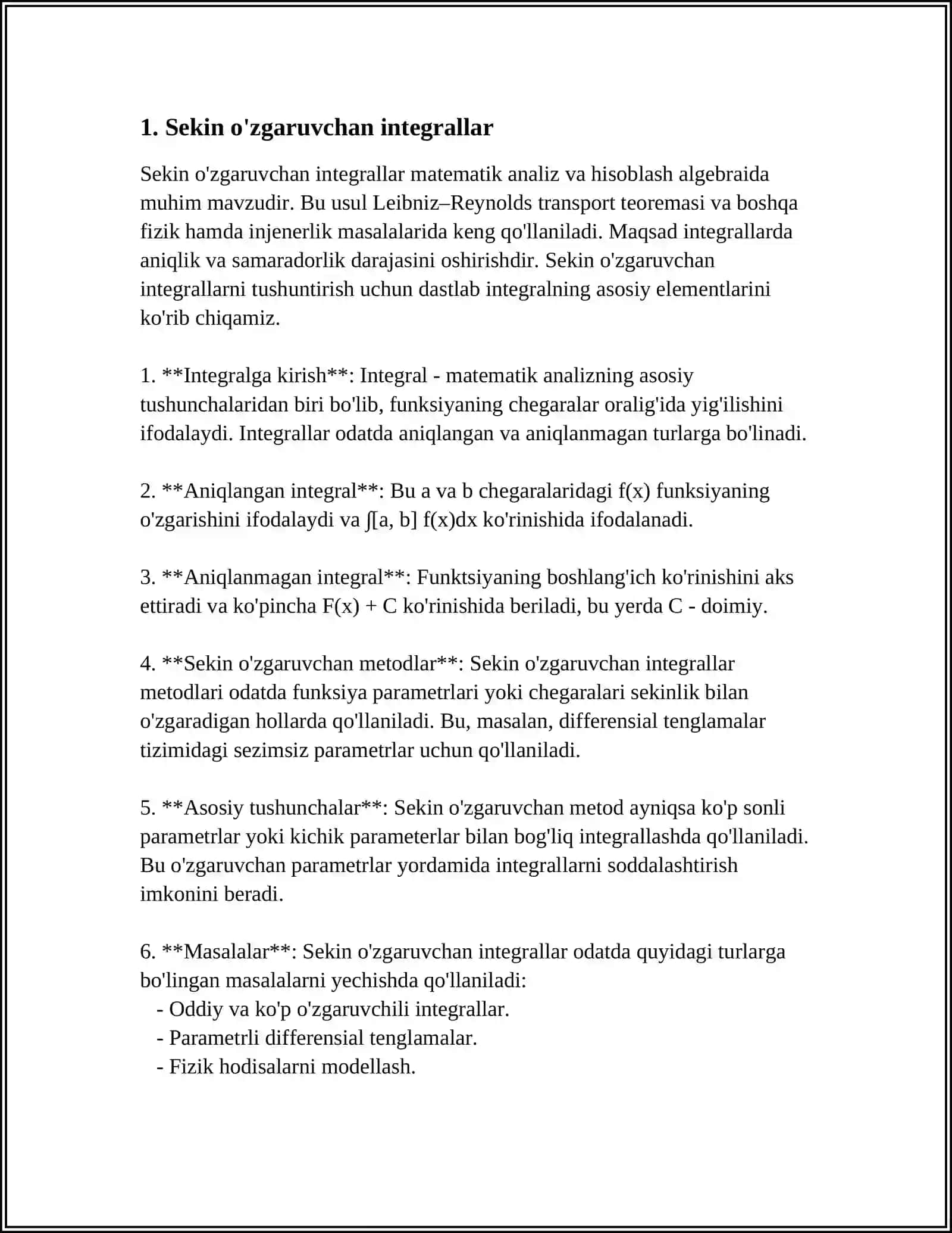SODDA ANIQ EMAS INTEGRALLAR 3