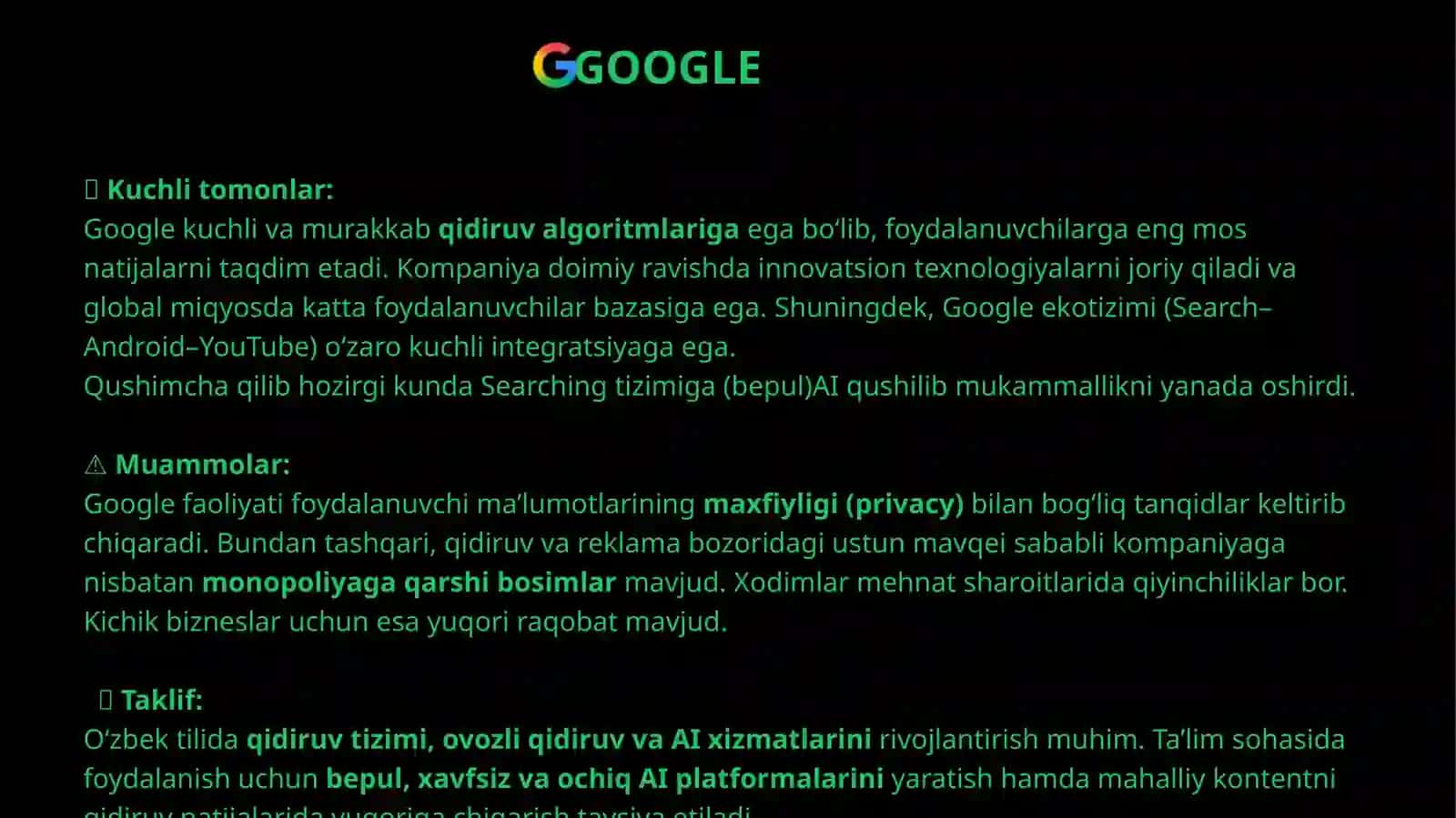 Kuchli tomonlar: Google, Amazon, Tesla, Meta 3