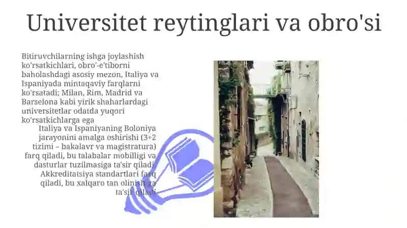 Italiya va Ispaniyada talim tarbiya masalalarining olib borilishi va qiyosiy tahlili 3