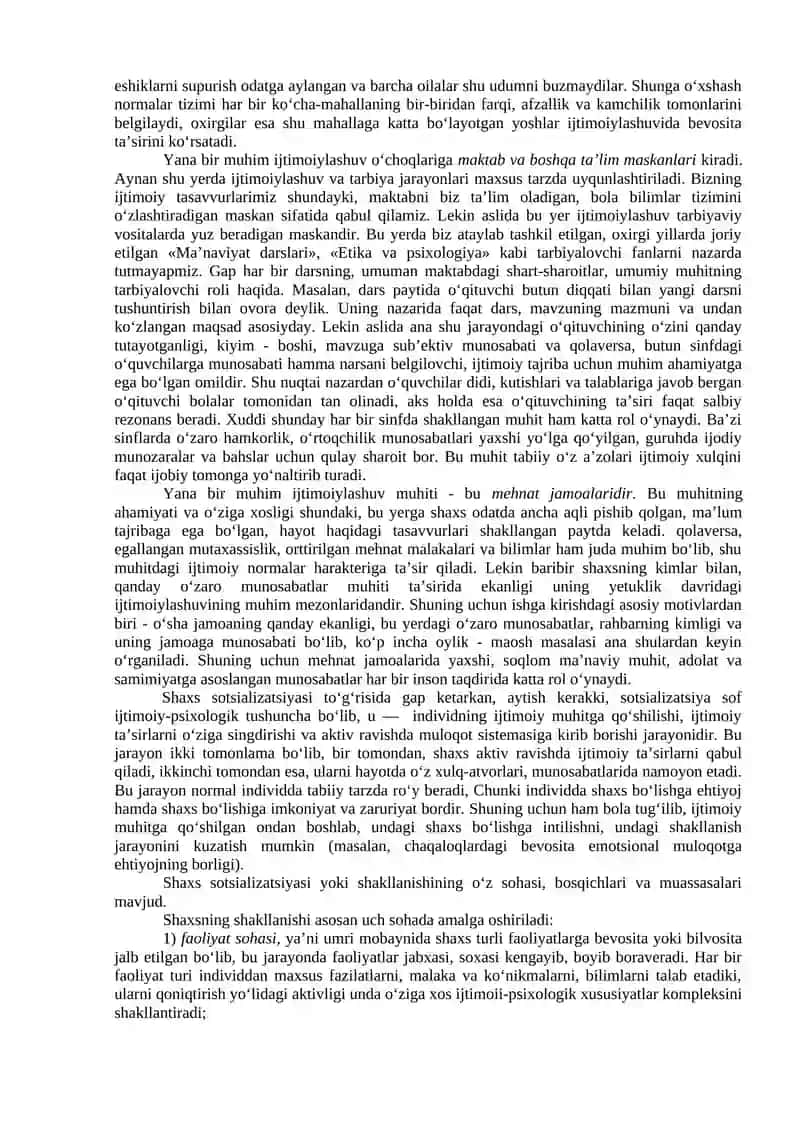 Ijtimoiy institut- inson faoliyatining muhim sohalarini tartibga soluvchi ob’ekt sifatida. 3