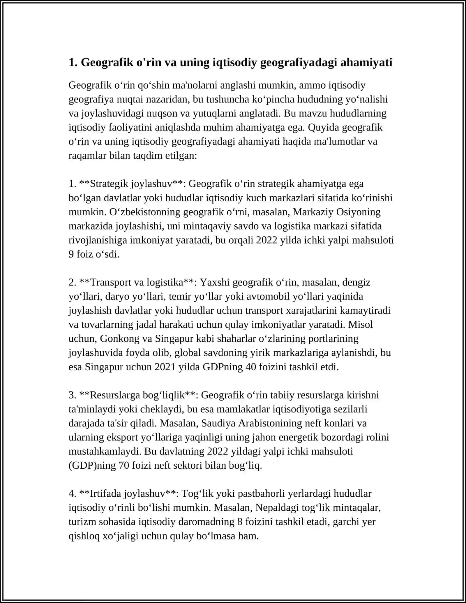 IQTISODIY GEOGRAFIYANING BOSH TUSHUNCHALARI: GEOGRAFIK O’RIN, IQTISODIY RAYON, HUDUDIY MAJMUA 3