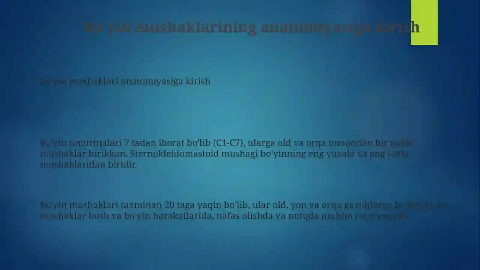 Bo'yin mushaklari anatomiyasiga kirish 3