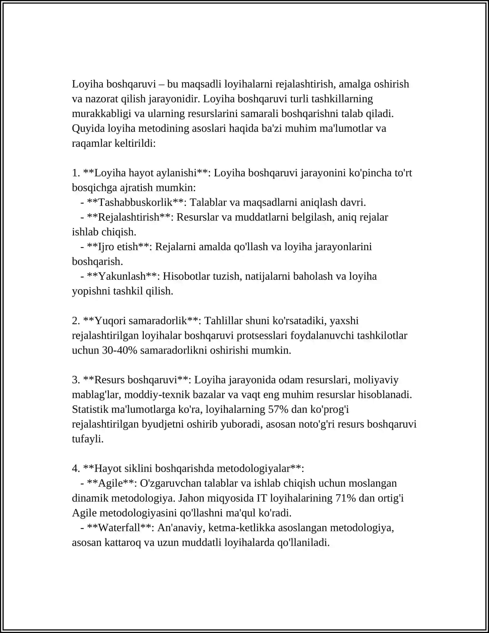 REFERAT Mavzu: O'QUVCHILARNI IJTIMOIY FAOLLIKKA O'RGATISHDA LOYIHA METODI 3