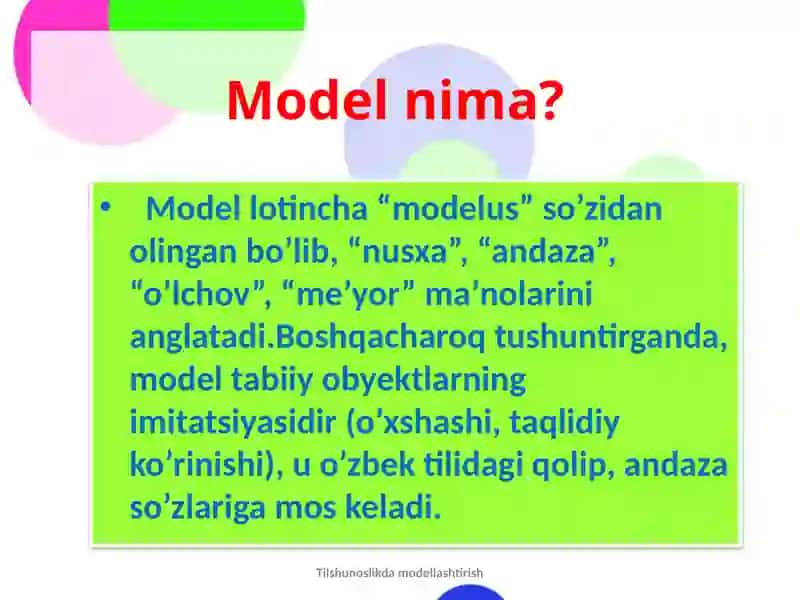 Tilshunoslik damodellashtirish metodlari 3