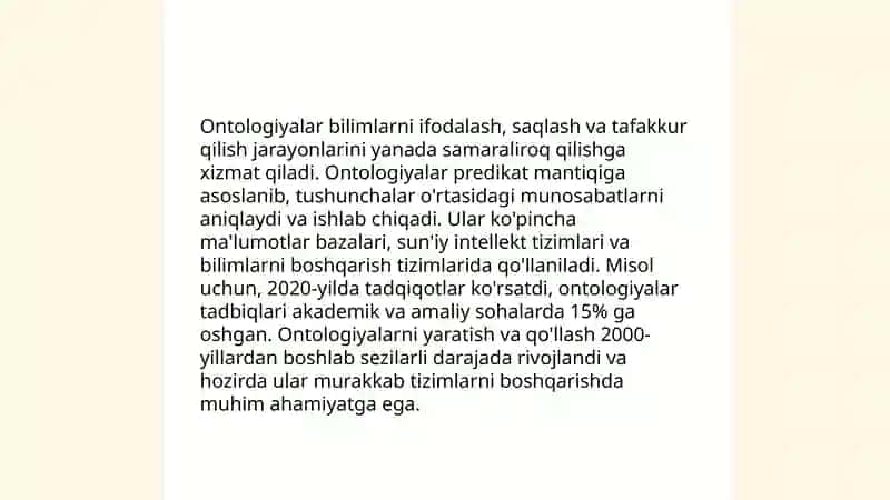 Bilimlar bazasi. Bilimlarni ifodalash modellari 3