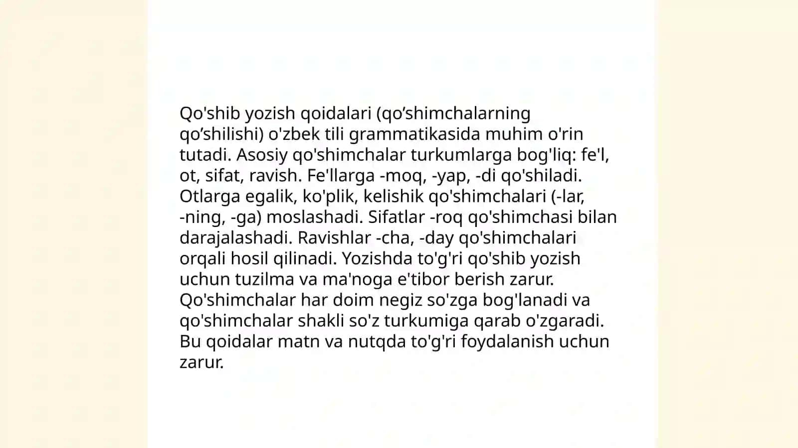 Qo'shib yozish, ajratib yozish va chiziqcha bilan yozish qoidalari 3