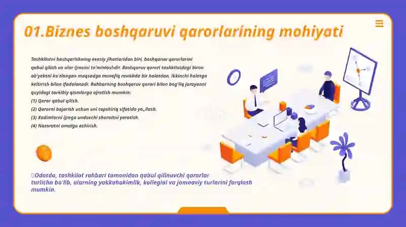 Biznesda qaror qabul qilishning oʻziga xos xususiyatlari 3