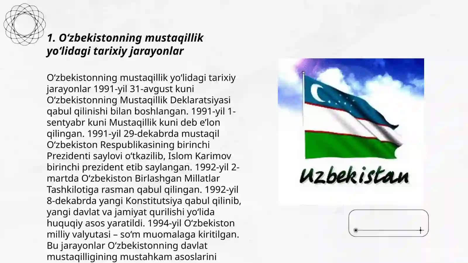 O‘zbekistonda mustaqillik asoslarining asosiy g‘oyalari 3