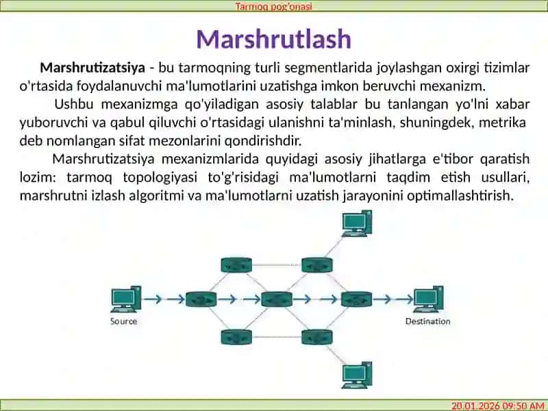 Kompyutertarmoqlari 14-Ma’ruza Tarmoqpog’onasi 3