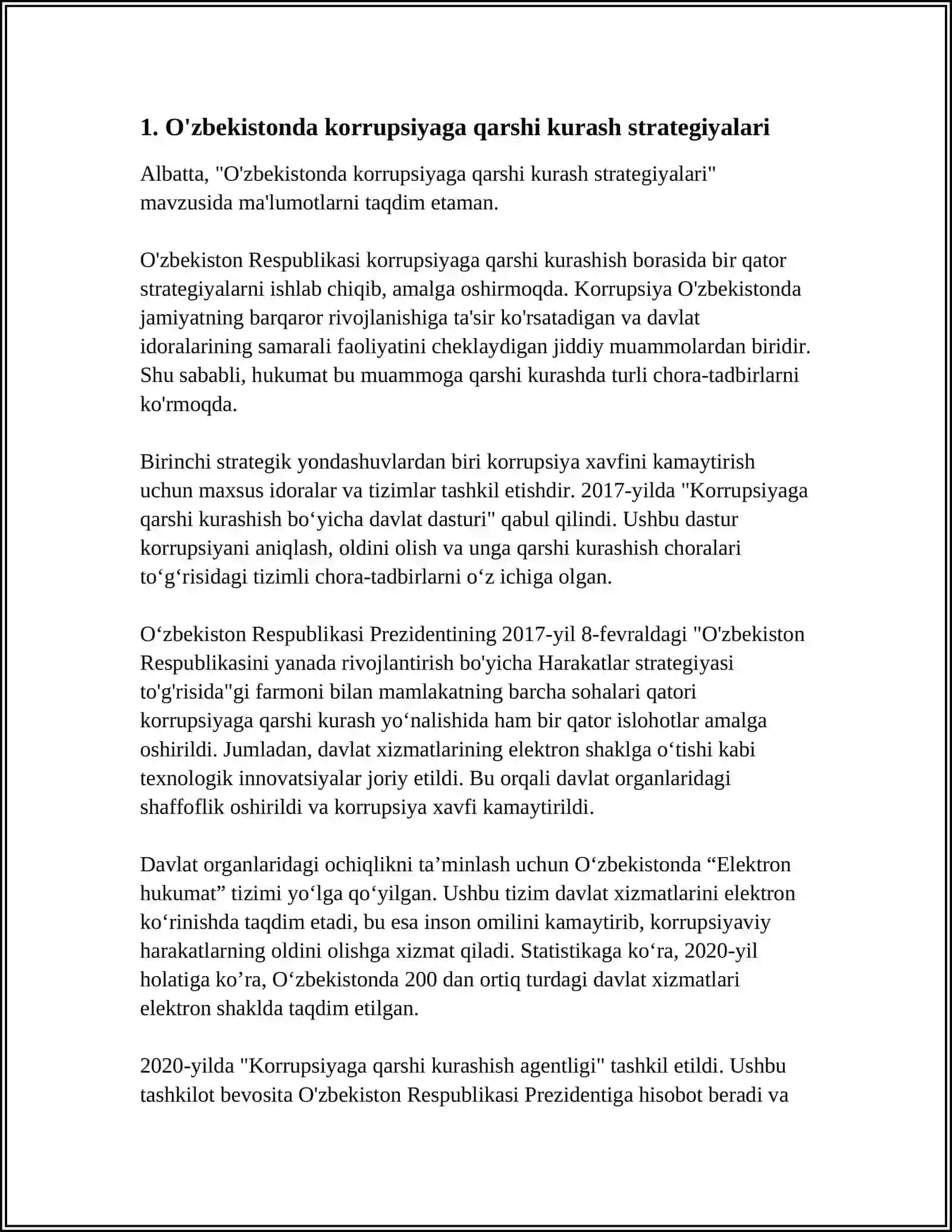 O'ZBEKISTONDA KORRUPSIYAGA QARSHI KURASH MEXANIZMLARI 3