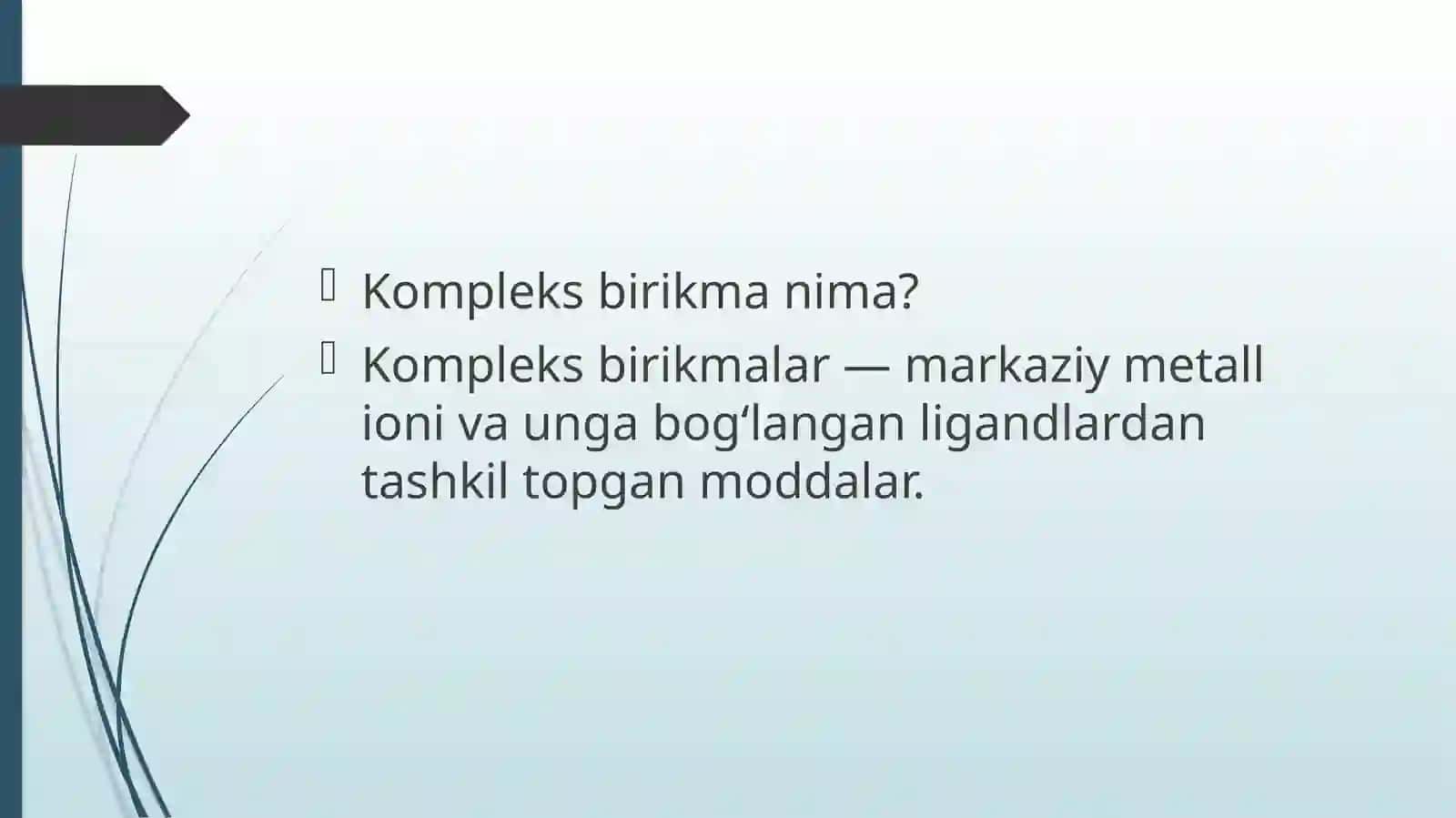 Tibbiyot fakulteti Davolash ishi yo’nalishi 25-21 guruh talabasining kimyo fanidan tayyorlagan mustaqil ishi 3