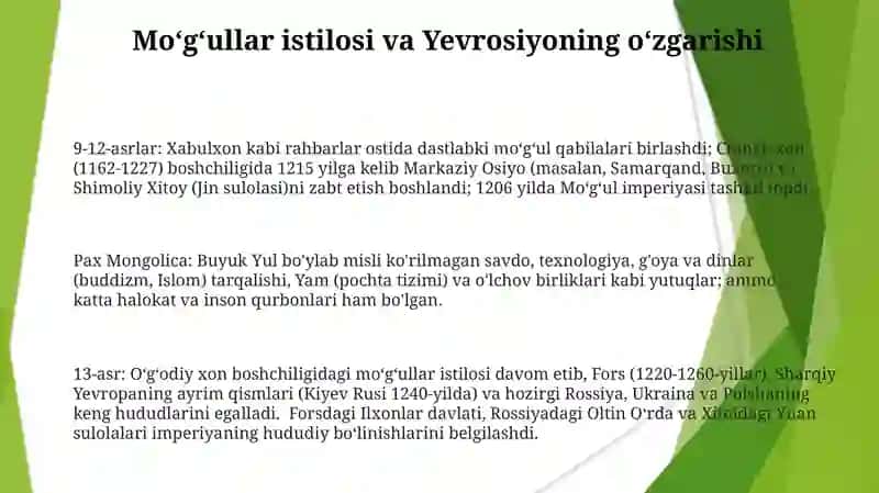 9-12 asrlarda mamlakat hududida ròy bergan 3