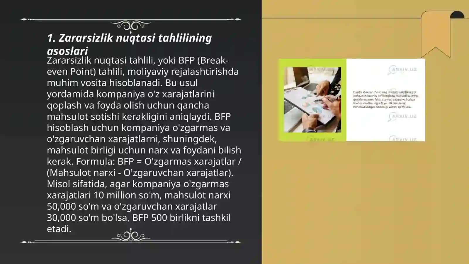 Zararsizlik nuqtasi tahlili va marjinal foyda 3