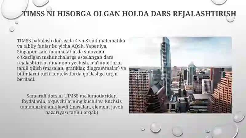 TIMSS xaqaro baholash dasturi asosida zamonaviy darslarni loyihalashtirish 3