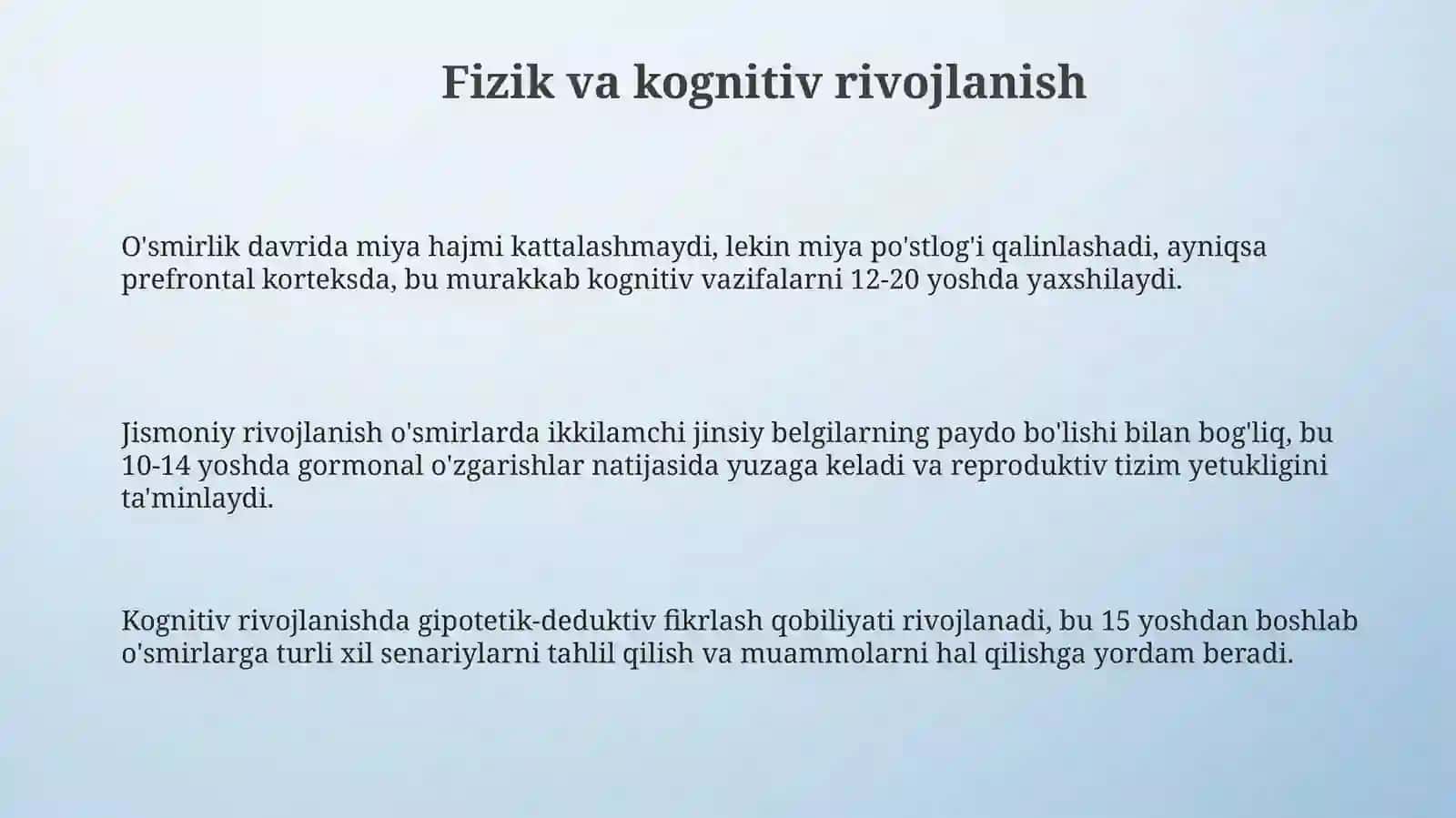 Oʻsmirlik davrida psixik rivojlanish xususiyatlari 3