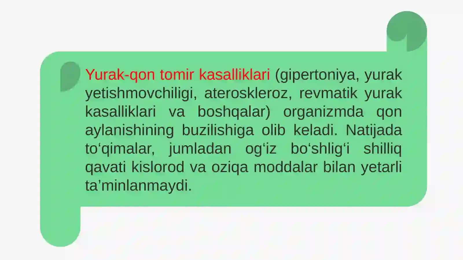 Yurak qon-tomir kasalliklarida ogʻiz boʻshligʻi shilliq qavatini oʻzgarishlari 3