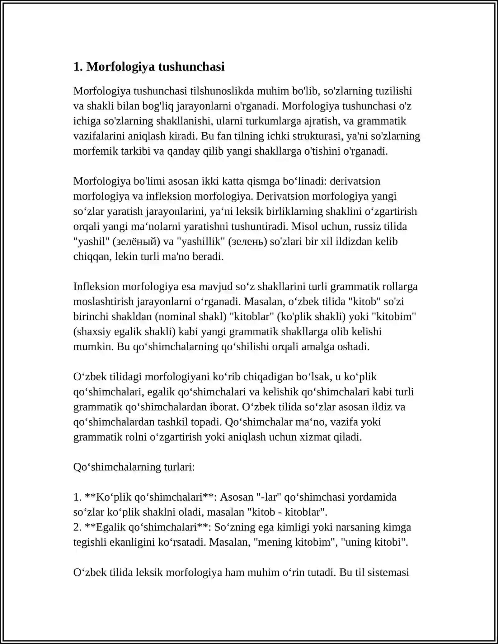 GRAMMATIKA MORFOLOGIYA MORF VA MORFEMA 3