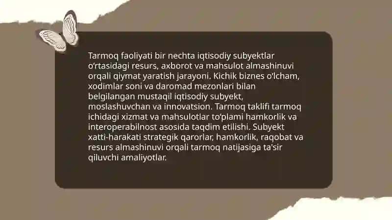 Tarmoq faoliyatida kichik biznes subyektlarining xatti-harakati va tarmoq taklifini aniqlashning nazariy-uslubiy asoslari 3