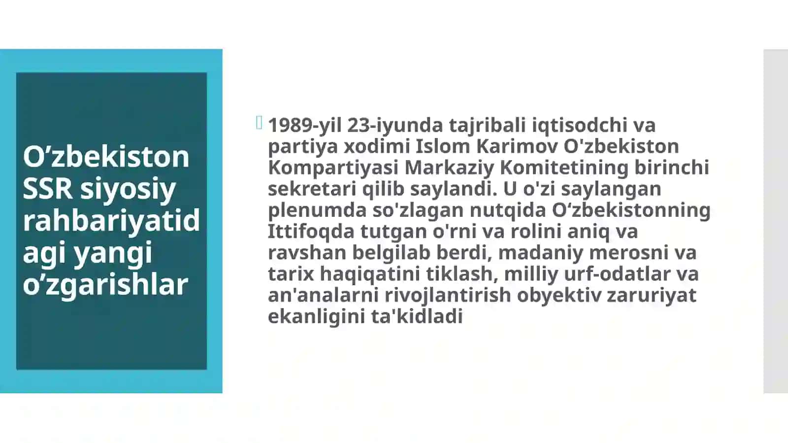 O'zbekiston mustaqillikka erishish ostonasida 3