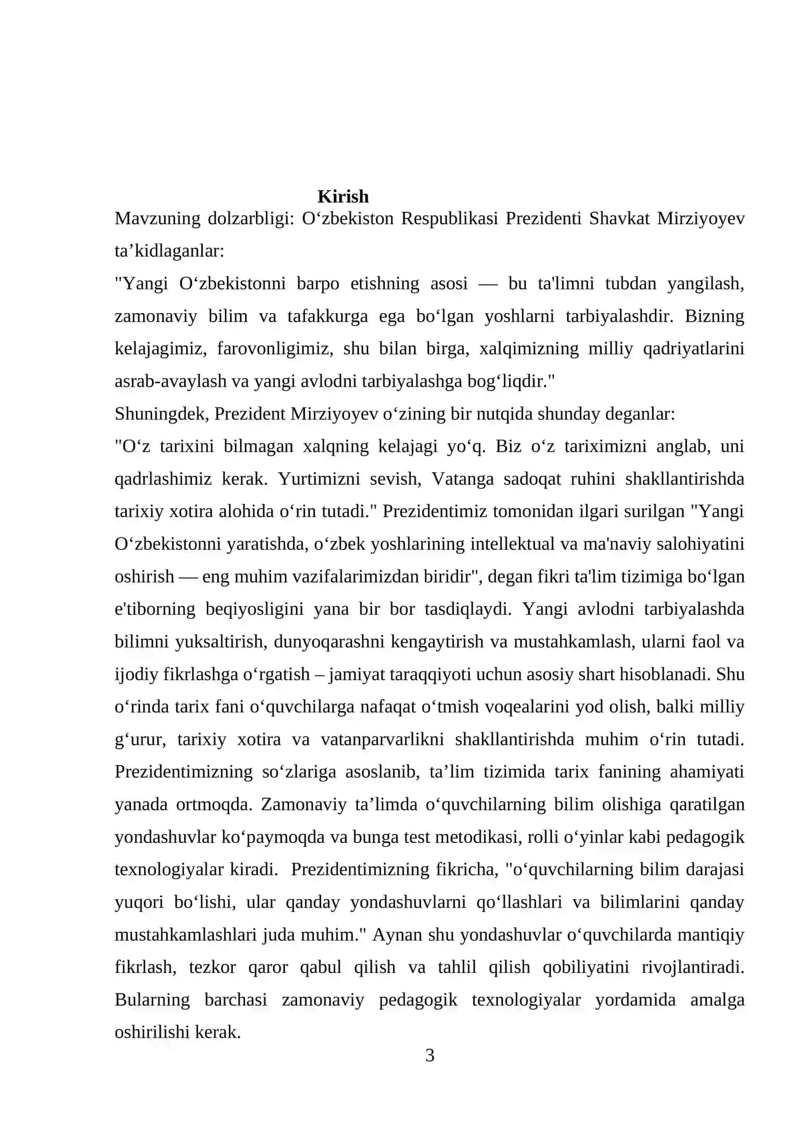 Tarix fanidan test tuzish metodikasi, rolli o’yinlar yangi pedagogik texnologiyalardan foydalanish 3