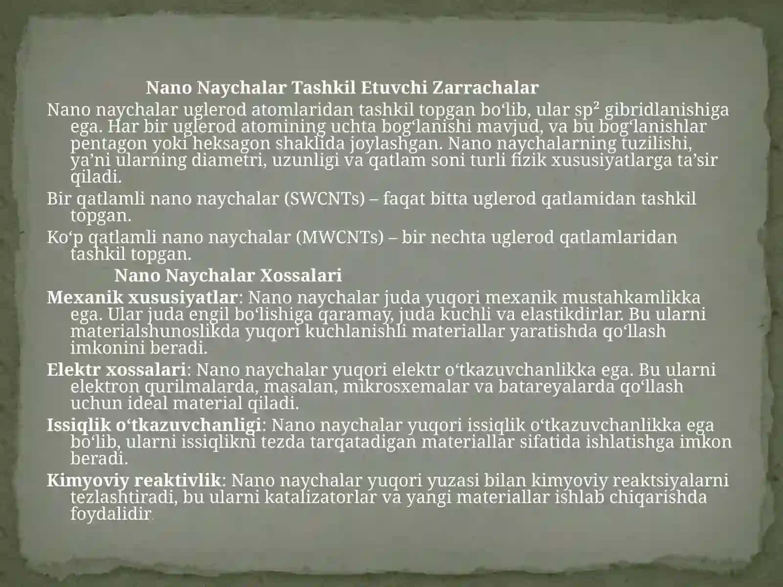 NanoNaychalar va Ularni Tashkil Etuvchi Zarrachalar 3