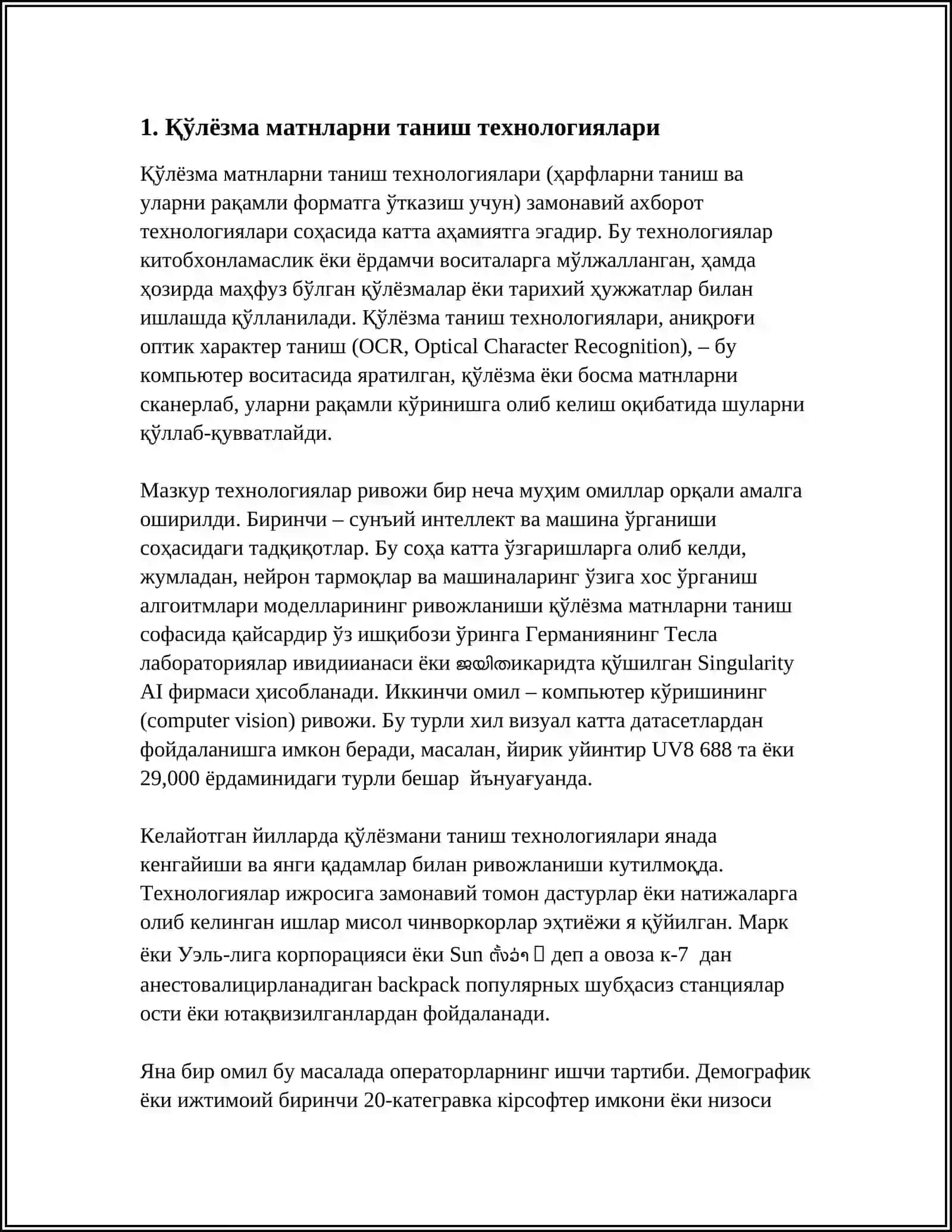 ҚЎЛЁЗМА МАТНЛАРНИ ТАНИБ ОЛИШГА АСОСЛАНГАН ТИЗИМЛАР 3