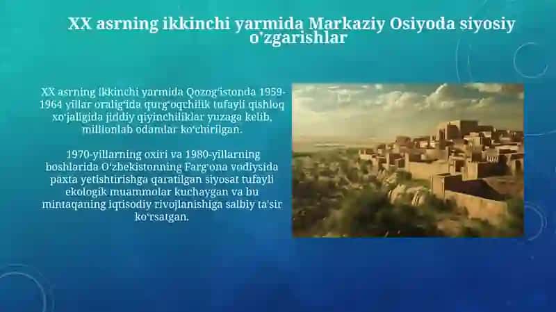 Osiyo mamlakatlari XX asr ikkinchi yarmida Mumtoza 3