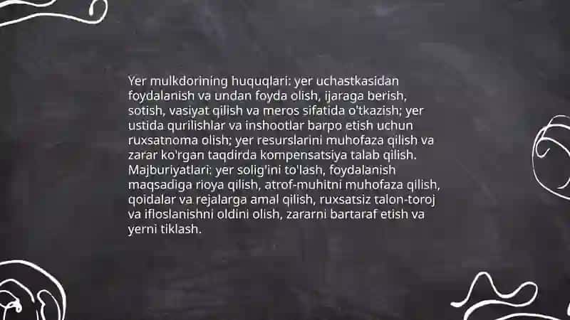 Yer uchastkasi huquqlari va majburiyatlari 3