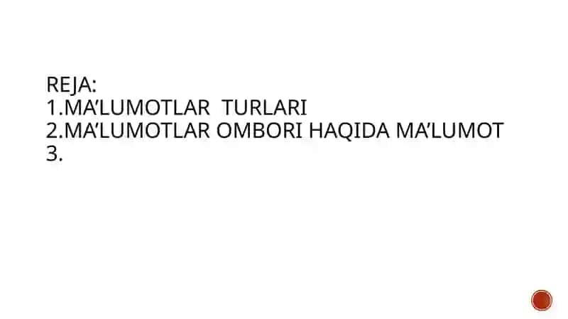 Ma’lumotlar omborini boshqarish tizimlari (MOBT) 3
