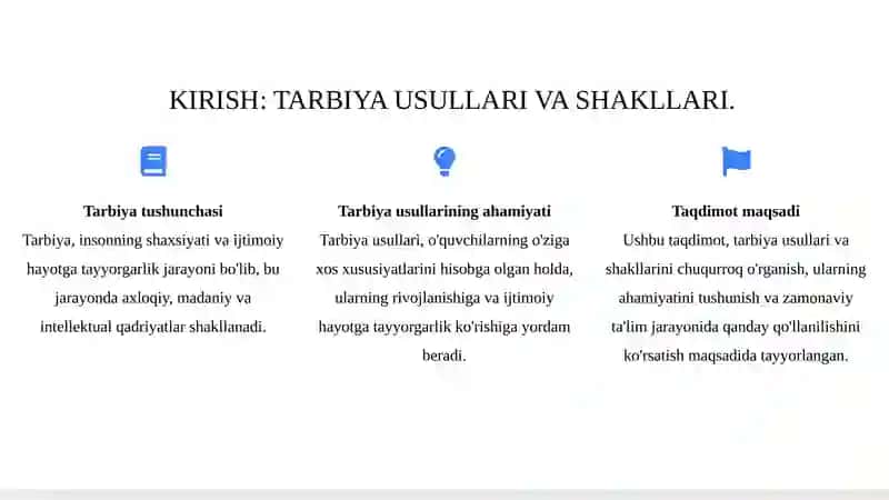 TARBIYA USULLARI VA SHAKLLARI 3