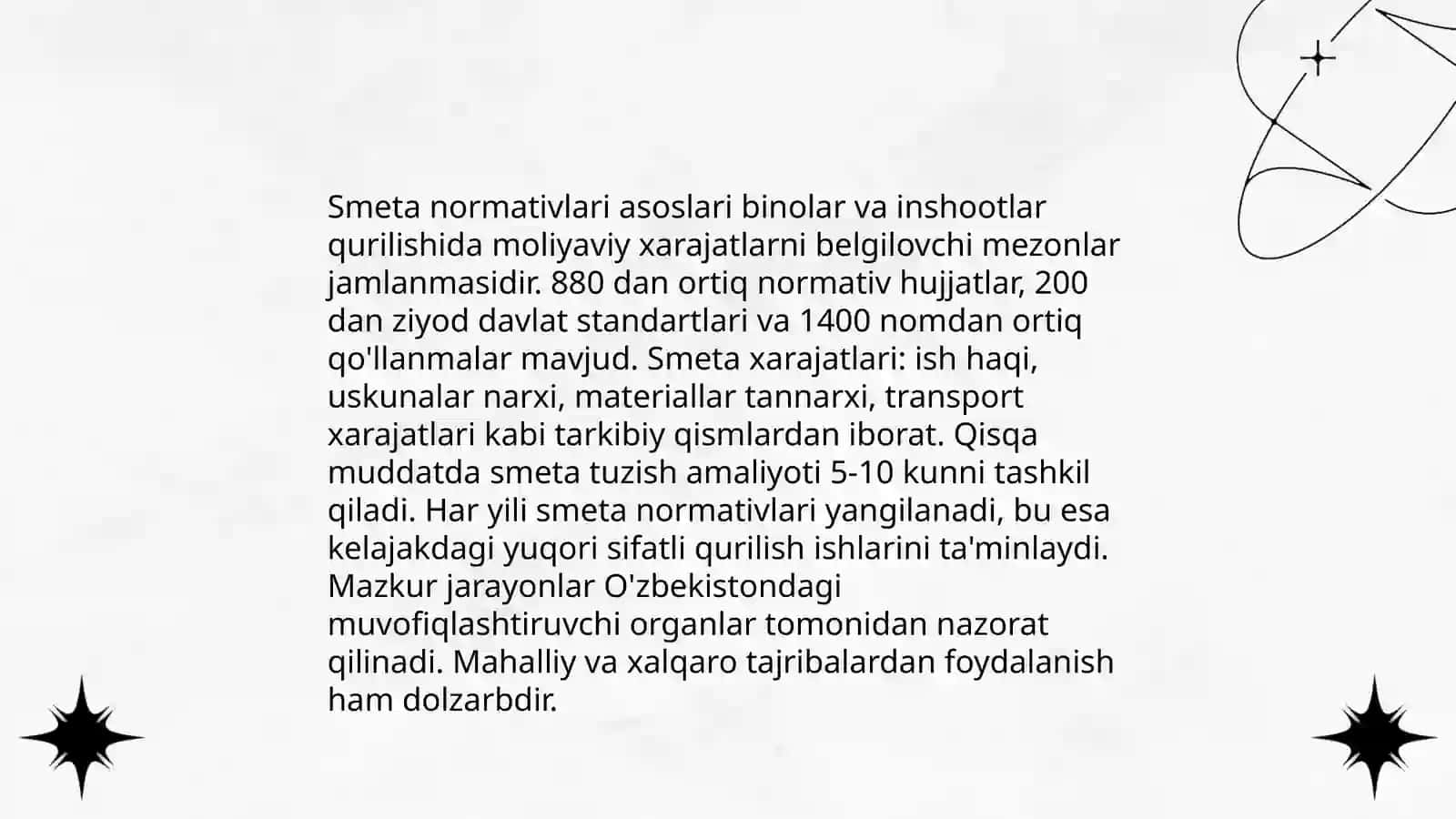 Qapiyal qurilishda bahoni shakllantirishning smeta normativ bazasi 3