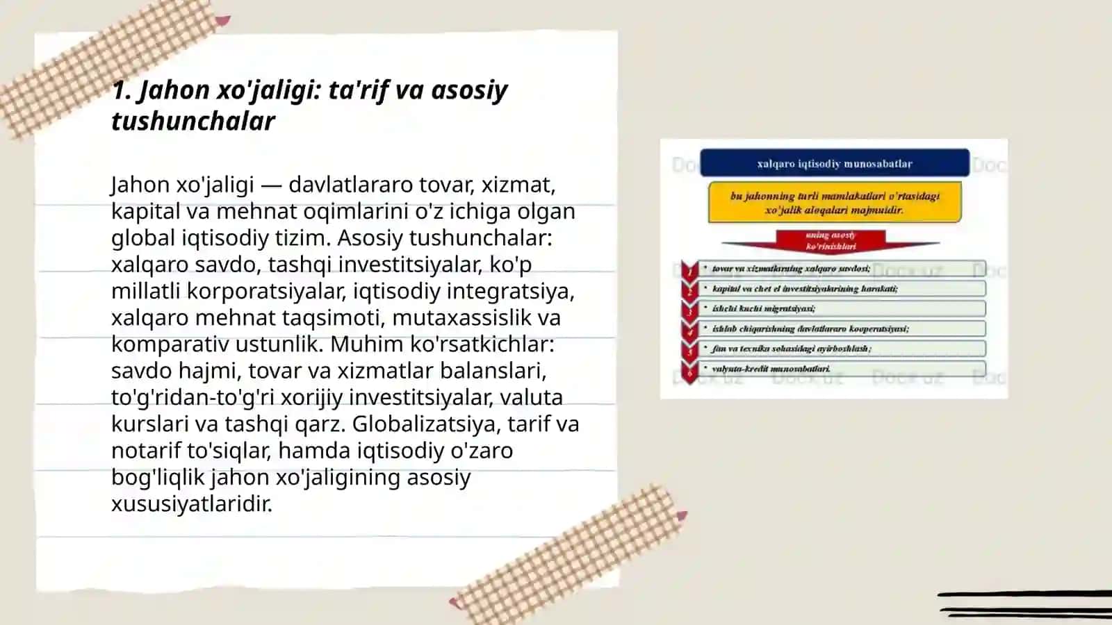 Jahon xo'jaligi va xalqaro iqtisodiy munosabatlar: asosiy ko'rinishlari va ususiyatlari. Xalqaro mehnat taqsimoti 3