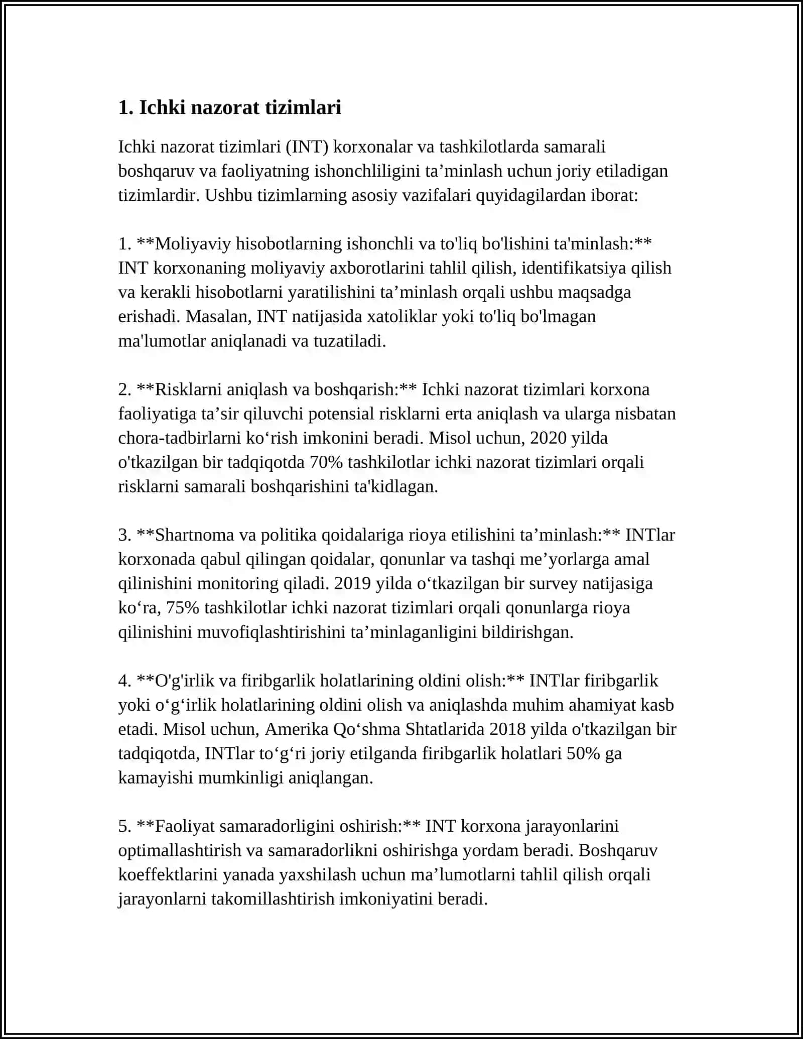 AUDITDA MEʼYORIY-HUQUQIY HUJJATLARGA RIOYA ETILISHINI TEKSHIRISH 3