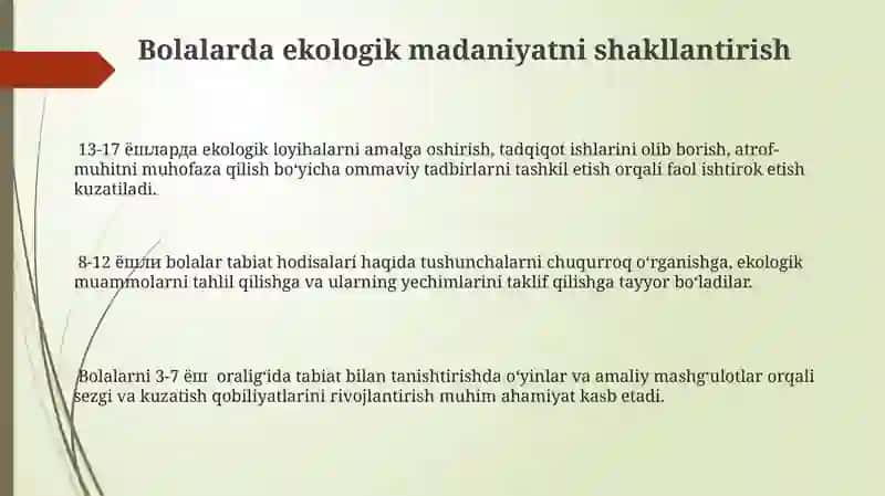 Bolalarda Ekologik Madaniyat 3