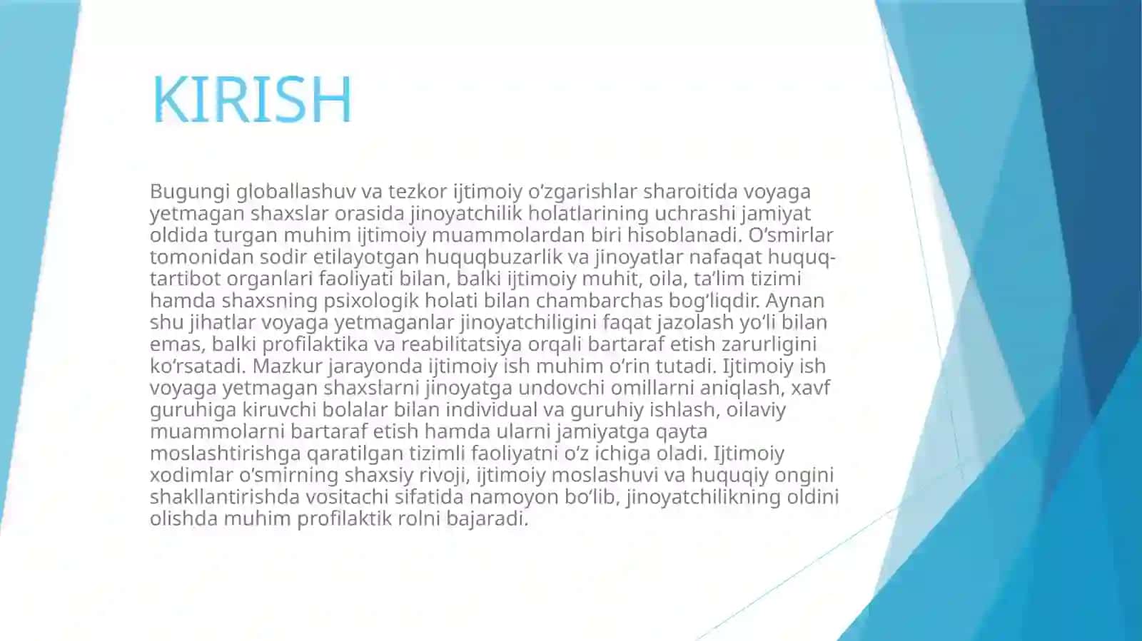 Voyaga yetmagan shaxslarning  jinoyatchilik holatlarida ijtimoiy ishning ahamiyati. 3