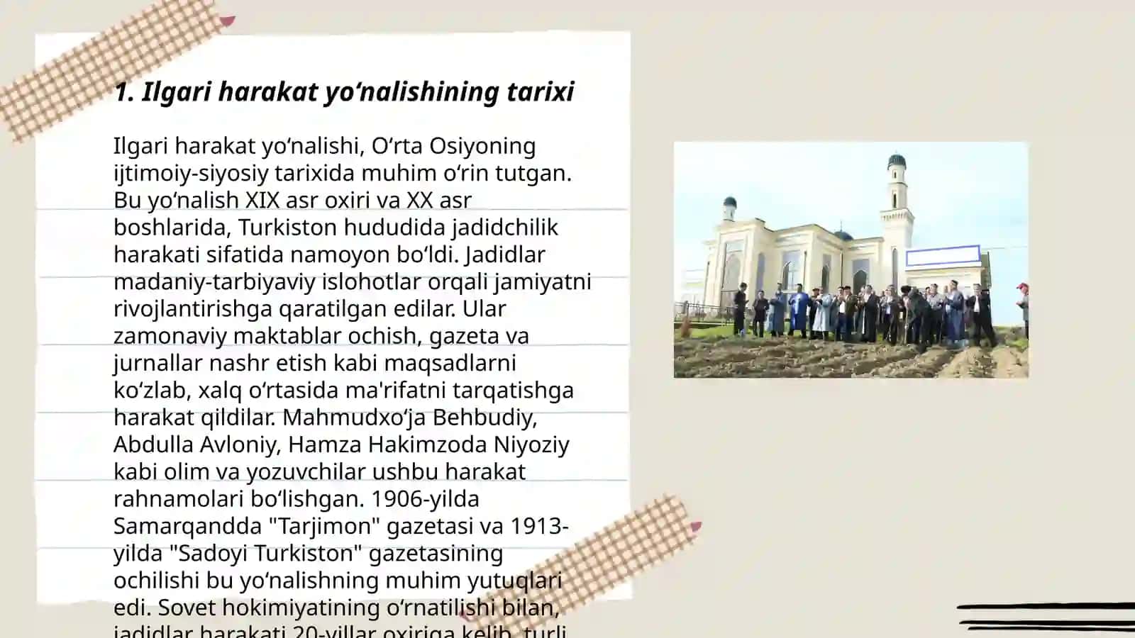 Ilgari harakat yo‘nalishining tarixi 3
