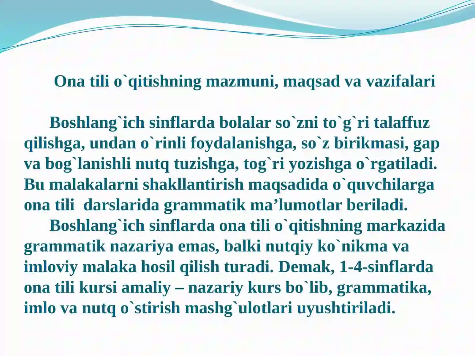 Boshlang‘ich sinflarda ona tili darslarining turlari va ularga qo‘yilgan talablar 3